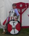 Lore pulling guard duty at AEthelmearc at Pennsic