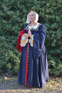 Odile wearing a 16th C Tudor gown